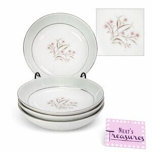 Grant Crest Fine China NOCTURNE Flowers Leaves Fruit Dessert Sauce Bowls Set 4